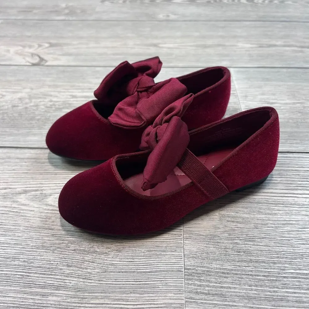 Cat & Jack Toddler Girls' Chloe Mary Jane Flats Red 11 NWT